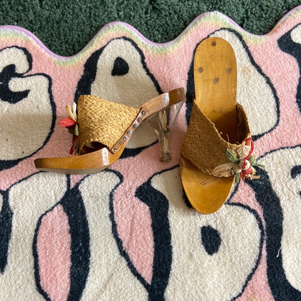 Vintage wooden mules